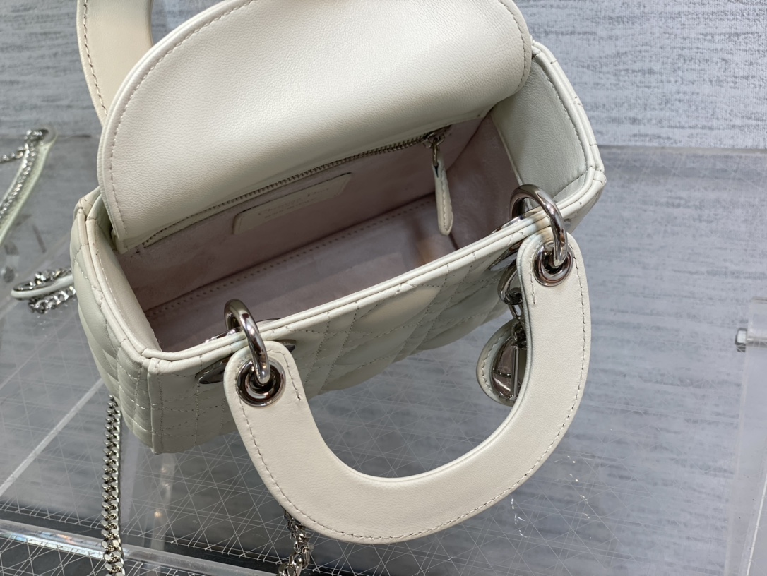 Mini Lady Dior Bag Latte Cannage Lambskin